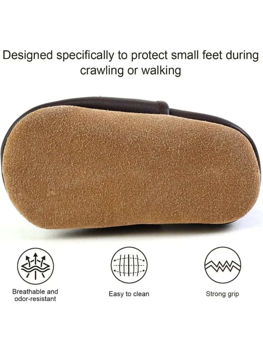 Soft Sole Baby Moccasins | Genuine Leather Non-Slip Toddler Shoes 0-3 Yrs
